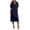 Navy, variant on XuJwPNcy Summer Dresses for Women 3/4 Sleeve Lapel Midi Dress with Pockets Elegant Dressy Work Dresses Comfortable Outfits
