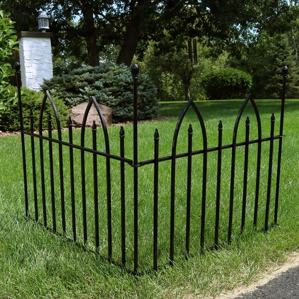 Sunnydaze 2piece Decorative Gothic Garden Landscape Iron Border Fence