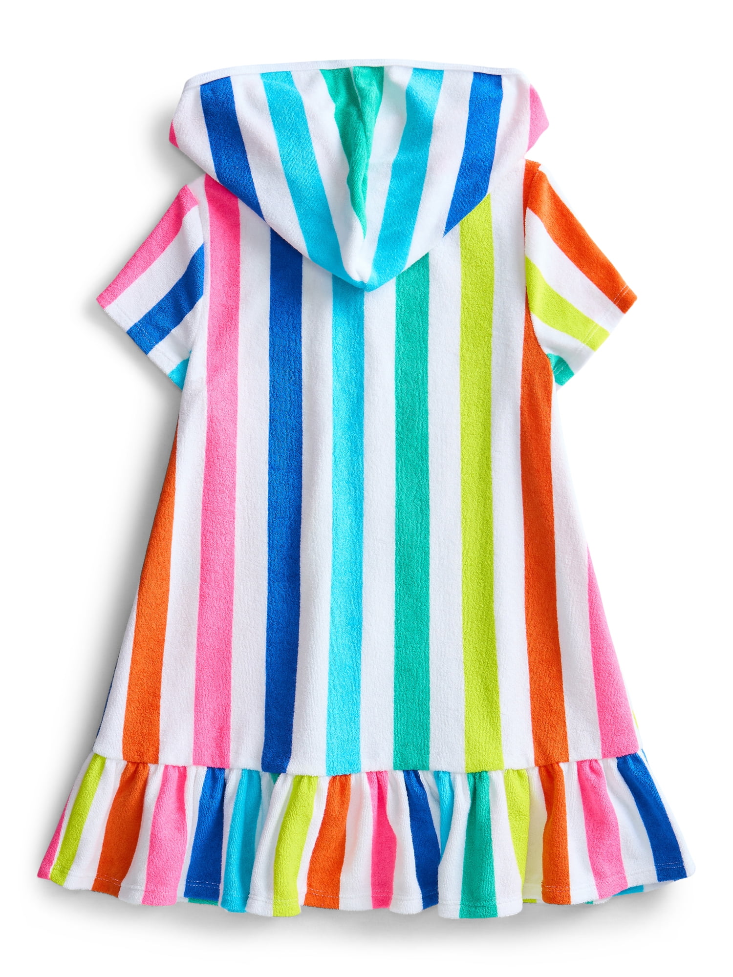 Wonder Nation Girls Terry Towel Swimsuit Coverup Dress with UPF 50+, Sizes 4-18 & Plus