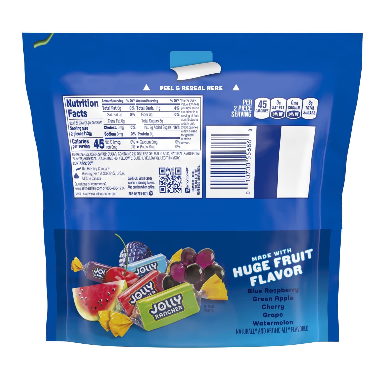 Jolly Rancher Assorted Fruit Flavored Hard Candy, Resealable Bag 14 oz(pack of 4)