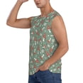 thumbnail image 3 of Lsque Retro Hippie Groovy Mushroom Print Men's Cotton Blend Sleeveless Muscle Shirts (S-3XL)- Moisture Wicking, Odor Protection, UPF 30+,Medium, 3 of 8