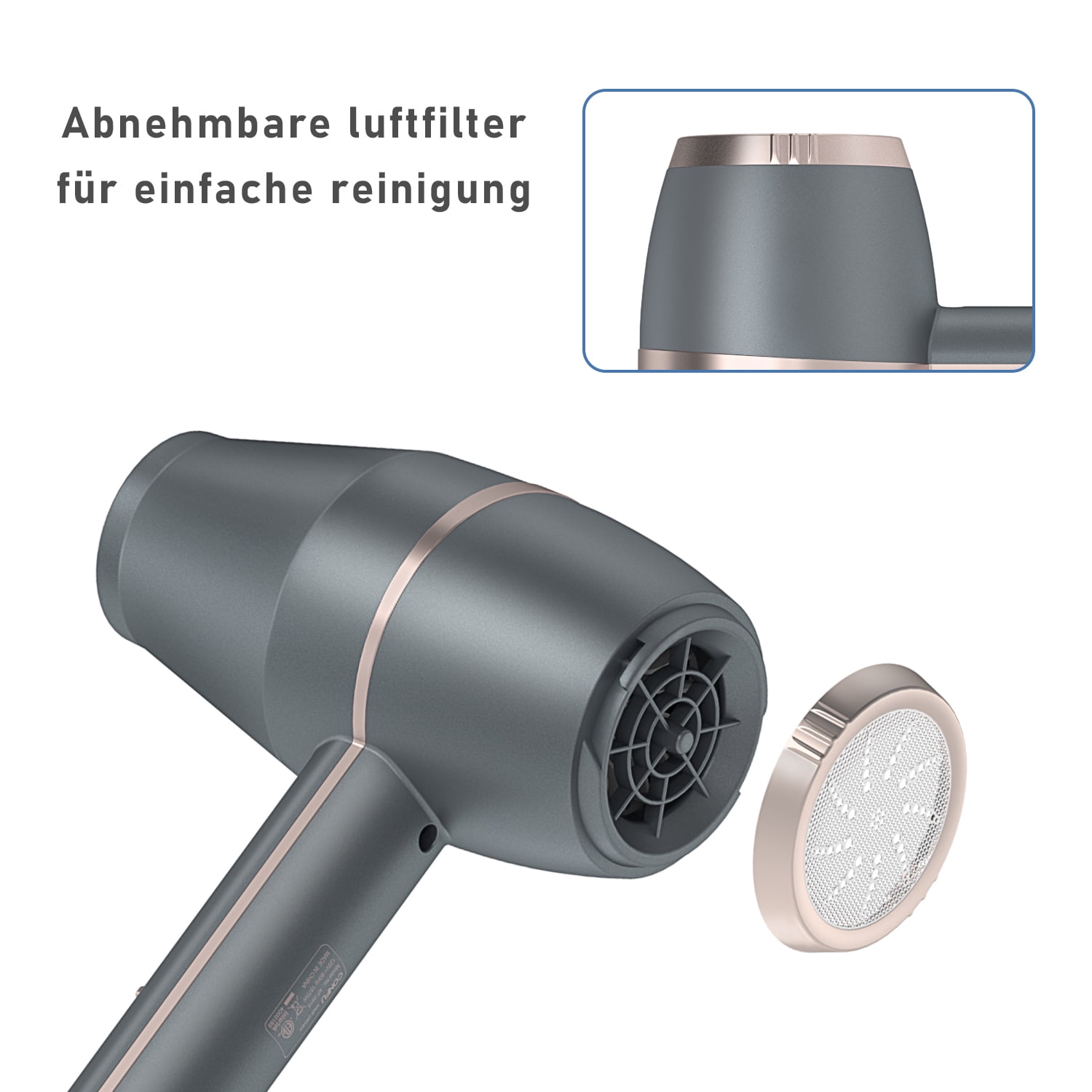 CONFU Hair Dryer, 3 Heat Settings & Infinity Speed for All Hair Types