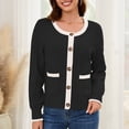 thumbnail image 5 of GYRATEDREAM Women's Long Sleeve Crewneck Button Down Sweaters Knit Cardigan Trendy Ladies Fall Clothes, 5 of 8