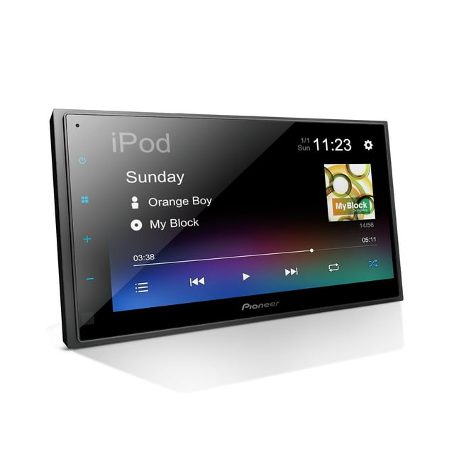 Pioneer DMH-130BT visualización táctil resistiva de 6.8 Pulgadas, Doble DIN: Bluetooth, cámara de Respaldo, USB, FLAC, Radio Am/FM, chasis Corto, 50 W x 4 Salidas, Entrada del Volante