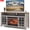 RetroGray01, variant on Fireplace TV Stands for Living Room, Multifunctional TV Console With 18'' Fireplace, Retro Entertainment Center for Bed, Multi-color 3D Flame, 62-82℉ Heating Only Mode, Timer