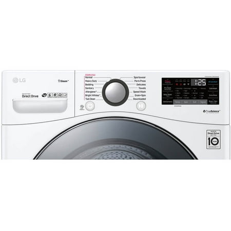LG - 4.5 Cu. Ft. High Efficiency Stackable Smart Front-Load Washer with Steam and TurboWash 360 Technology - White