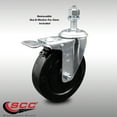thumbnail image 2 of 5 Inch SS Soft Rubber ½ Inch Threaded Stem Caster with Total Lock Brake SCC, 2 of 2