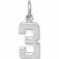 thumbnail image 1 of 14K White Gold 14Kw Small Polished Number 3 Charm (15.26 X 7.33) Made In United States -Jewelry By Sweet Pea, 1 of 7
