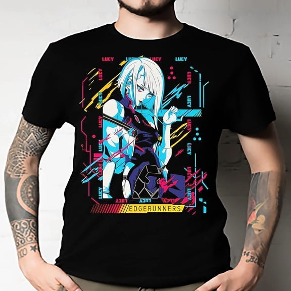 CLASSIC Edgerunners Neoncore Lucy Unisex Graphic Tee, Chemise Edge Runner All Size