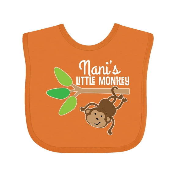 Inktastic Nani Little Monkey Grandchild Boys or Girls Baby Bib