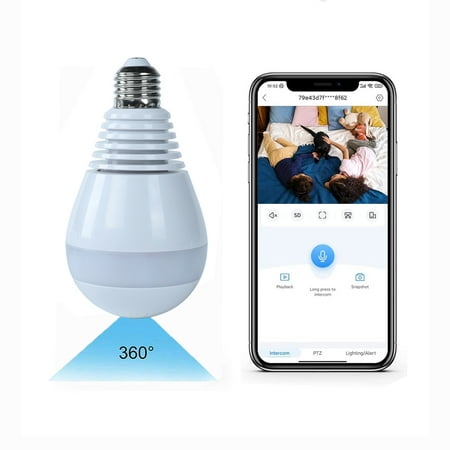 

Up to 45% Off Tech! Dqueduo Electronics New E27 Bulb Camera 1080p Mobile Phone Wireless WiFi Network Home Camera 360 ° Infrared Night Vision Mobile Monitoring Monitor Two-way Voice Call on Clearance