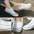 thumbnail image 3 of Women’s Canvas Low Top Sneaker Lace-up Classic Casual Shoes Black and White, 3 of 10