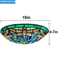 thumbnail image 5 of Vinplus Tiffany 3 Light Flush Mount Ceiling Light 16" White Finish with Tiffany Glass, 5 of 5