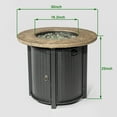 thumbnail image 4 of 30" Propane Fire Pit Table with Wood Grain Finish, 50,000 BTU Round Steel Design for Patio & Backyard, Black, 4 of 14