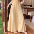 thumbnail image 6 of Women's Printed Bandage Pants, Elastic Waist With Pocket Detail, Casual Wide Leg Trousers For Boho Fashion Yellow XL, 6 of 7