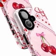 thumbnail image 2 of Pink Cherry & Bow Heart Pattern Phone Case, Romantic Aesthetic Art Cover, Protective Case for iPhone 17 16 15 14 13 12 11 Plus Pro Max Mini, 2 of 6