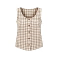thumbnail image 7 of Horkkom Going Out Tops for Women Summer Linen Sleeveless Tops Dressy Casual V Neck Button Tank Tops S, 7 of 7
