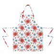 thumbnail image 2 of Pioneer Flower Floral Print Pattern Apron for Women and Men, Cotton Linen Waterproof with Pockets, Adjustable, 33x27 Inch for Kitchen, Gardening, BBQ, Salon, 2 of 6