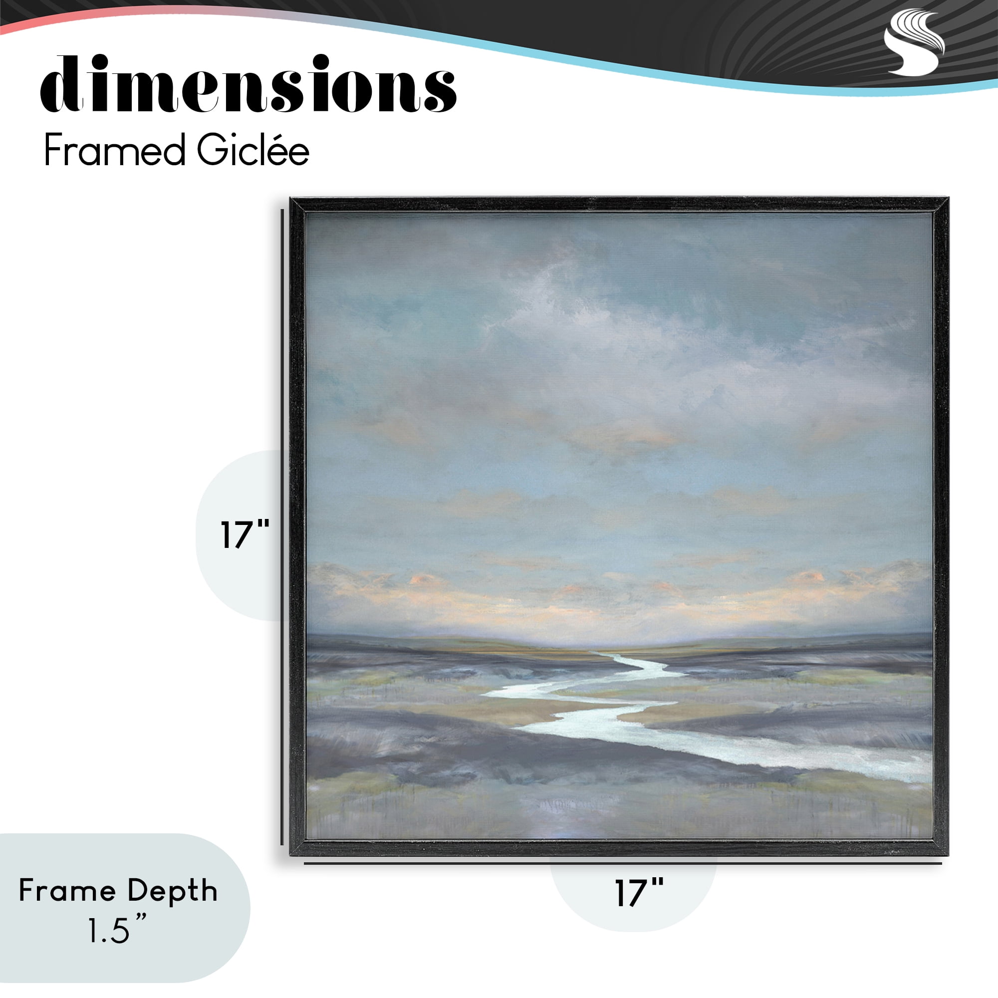 Stupell Industries Riverbend Misty Atmosphere Black Framed Giclee Art, design by Christy McKee