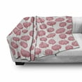 thumbnail image 3 of Floral Soft Flannel Fleece Throw Blanket, Blossoming Garden of Chrysanthemums Botany Themed Romantic Nature Growth, Cozy Plush for Indoor and Outdoor Use, 60" x 80", Pale Pink and Green, by Ambesonne, 3 of 6