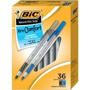 Round Stic Grip Xtra Comfort Ballpoint Pen Value Pack, Easy-Glide, Stick, Medium 1.2Mm, Assorted Ink And Barrel Colors, 36/Pk