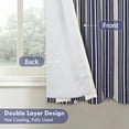 thumbnail image 2 of DriftAway Chris Linen Blackout Curtains with Thermal and Sound Reducing Layer 54 Inches Long for Bedroom Striped Printed Drapes Thermal Insulated Lined Window Treatments for Living Room Dark Blue, 2 of 8
