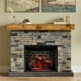 thumbnail image 3 of Country Living Dixson 55"W x 43"H x 16"D Electric Fireplace with Mantel Surround - Dark Stone, 3 of 9