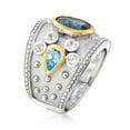 thumbnail image 3 of Ross-Simons 3.70 ct. t.w. Blue and White Topaz Ring in Sterling Silver With 14kt Yellow Gold, Women's, Adult, 3 of 6