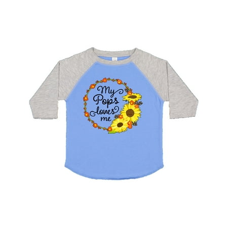 

Inktastic My Pops Loves Me with Sunflower Wreath Gift Toddler Boy or Toddler Girl T-Shirt