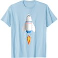 thumbnail image 1 of Rocket Spaceship Starship Shuttle Airplane Flying into Space T-Shirt, 1 of 1
