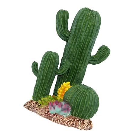 KALLORY Bearded Dragon Tank Accessories Small Reptile Decor Cactus Statue