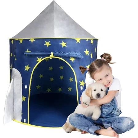 Kids Tent Rocket Spaceship Kids Play Tent Pop up Tents Foldable Space Theme