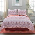 thumbnail image 3 of Global Trends Amphora Boho Paisley Oversized Reversible Quilt Set, Jewel Tone on White, 3-Piece Full/Queen, 3 of 7