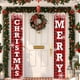 thumbnail image 4 of Cortina de puerta de pareado navideño - Cubierta de puerta de poliéster en pack de 2 con agujeros colgantes, decoración navideña roja y verde de 30x180 cm para festividades y fiestas de primavera, 4 of 6
