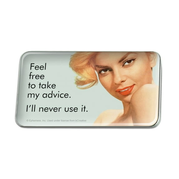 Feel Free to Take My Advice I'll Never Use it Funny Humor Metal Rectangle Lapel Hat Pin Tie Tack Pinback