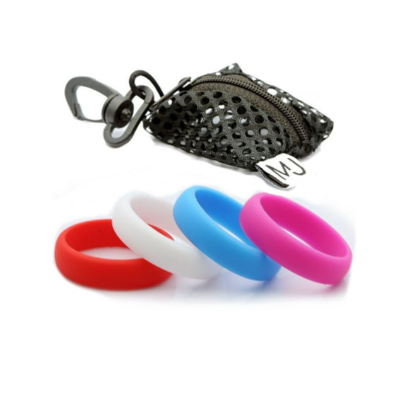 Silicone Wedding Band 4 PK Multi color 6mm Active Women Ring