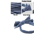 thumbnail image 4 of Unique Bargains 1 Pcs Double Bow Knot Headband Fashion Hairband for Women Deep Blue Stripe Pattern 1.34 Inch Wide, 4 of 7