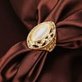 thumbnail image 3 of Yesbay Women's Luxury Royal Style Hollow Big Resin Opal Party Wedding Ring Jewelry,Ring, 3 of 7