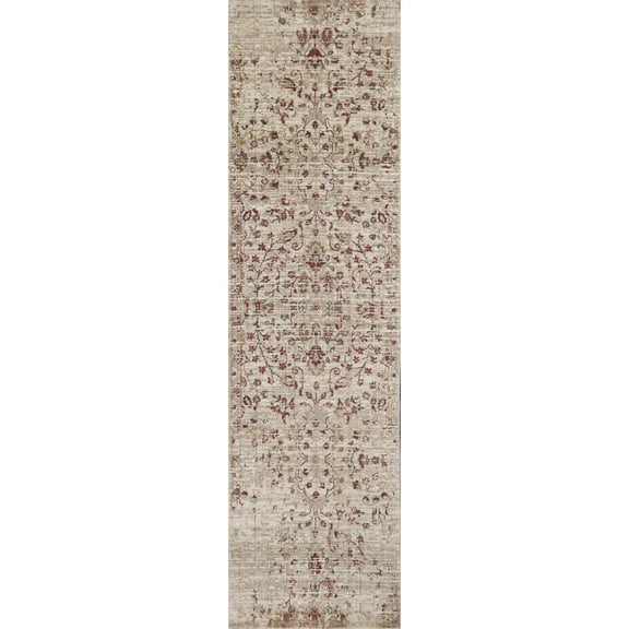 Alora Decor Euphoria 2'6" x 8' Floral Ivory/Gray/Rust/Blue Hybrid Area Rug