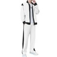 thumbnail image 5 of Wavsuf 2pcs Jogger Set Men Long Sweatsuits Sets for Mens Pocket Zipper Drawstring Shirt Jacket and Sweatpants White Size 4XL, 5 of 7