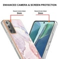 thumbnail image 4 of Allytech Galaxy Note 20 Case, Pretty Marble Design Heavy Duty Shockproof Hybrid Hard PC Soft TPU Bumper Three Layer Drop Protection Anti-Fall Cover Case for Samsung Galaxy Note 20 - Rosegold, 4 of 5