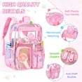 thumbnail image 5 of Sanmadrola Large Clear Backpack Heavy Duty Stadium Approved See Through Backpack Waterproof PVC Transparent Backpacks Clear Book Bag with Reinforced Strap for School Work Travel, Pink Rainbow, 5 of 8