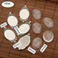 thumbnail image 1 of Beebeecraft 1-20Sets Estilo Tibetano Colgante Cabujón Ajustes De Aleación Cabujones De Vidrio Transparente Oval Antiguo Bronce Antigua Plata Para Hacer Joyas DIY Gao Jiahui unisex, 1 of 2