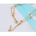 thumbnail image 3 of Feshionn IOBI Multi-Layer Turquoise Bead Ankle Bracelet, Silver/Gold, 9.5in, for Women/Teens, 3 of 9