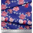 thumbnail image 3 of Soimoi Coton Cambric Roses & Feuilles Tissu Imprimé Floral par la Cour 42 Pouces de Large, 3 of 3