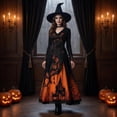 thumbnail image 7 of Witch Gothic Renaissance Dress for Women, Victorian Medieval Cosplay Costume, Vintage Halloween Dress for Cosplay Party, 7 of 7