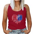 thumbnail image 1 of Cuello redondo para mujer Día de la Independencia Impresión Sin mangas Casual Chaleco suelto Tops Fridja  gh154, 1 of 5