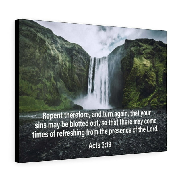 Scripture Murs la Présence du Seigneur Actes 3:19 Art Mural Décoration Chrétienne Maison Non Encadrée