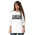 thumbnail image 4 of Off Duty Mermaid Funny Beach Swim Women's Long Sleeve T Shirt Brisco Brands S, 4 of 5