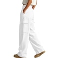 thumbnail image 6 of Elvqul Cargo Pants for Women with Multi Pockets, High Waisted Straight Leg Pants Elastic Waist Button Zip Quick Dry Casual Baggy Relaxed Fit Athletic Pants for Hiking Climbing, 6 of 7